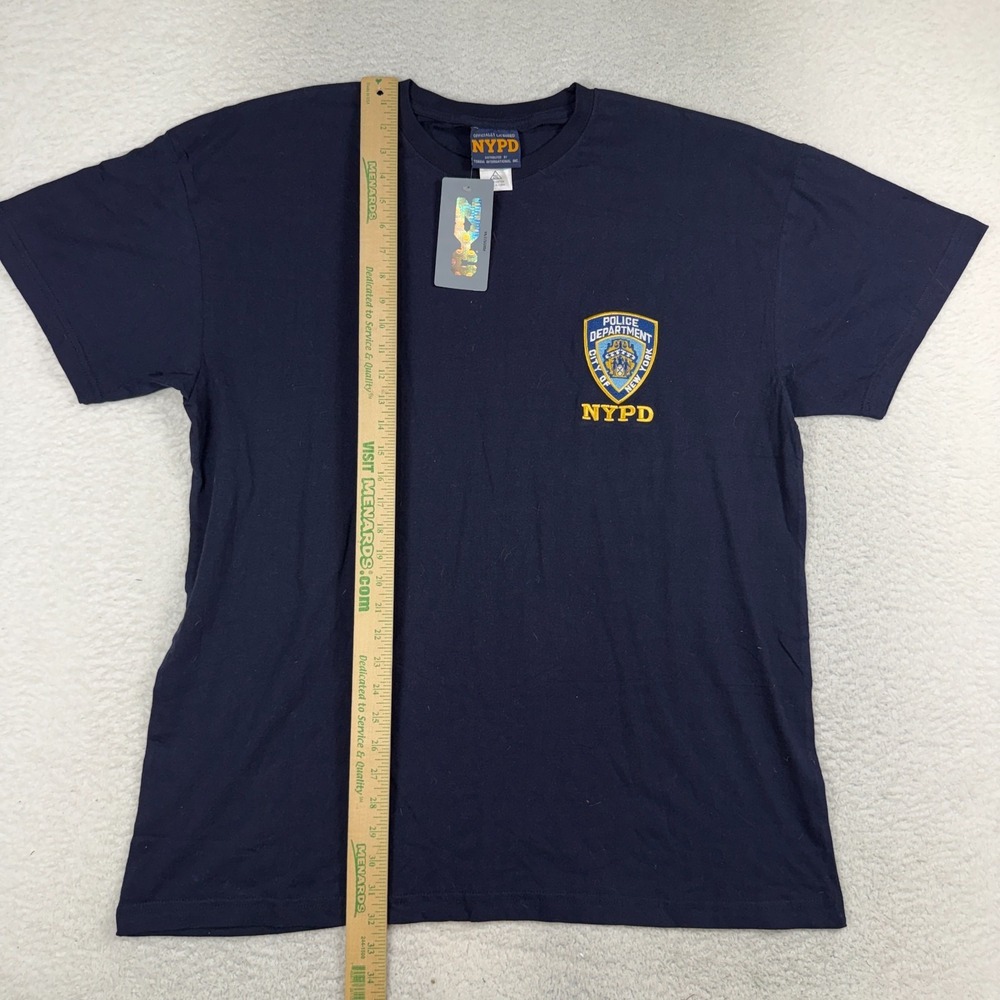 NYPD Officially Licensed Navy Blue Embroidered Shield T-Shirt Mens 2XL NWT - Picture 2 of 6